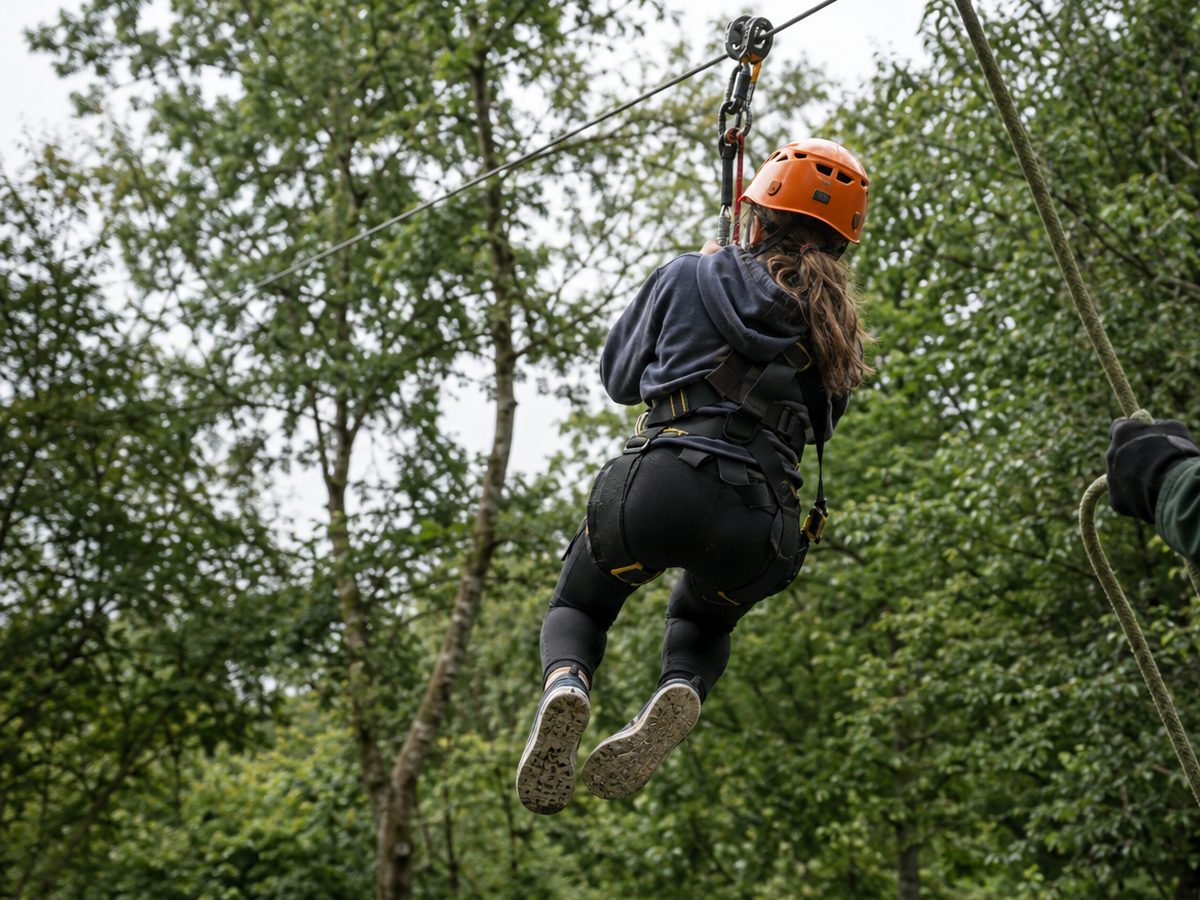 Illustrative photograph: zip lines.