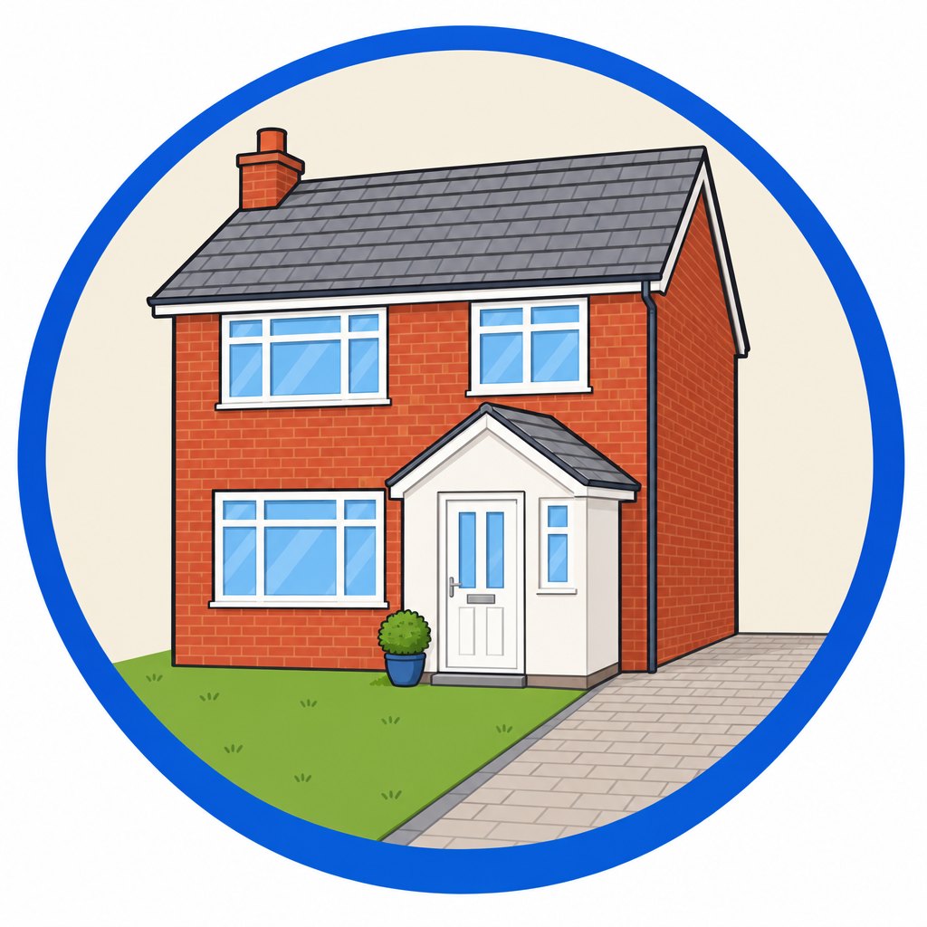 Illustration of a house in the style of Willow House. Generated artwork, not a photograph of the home.